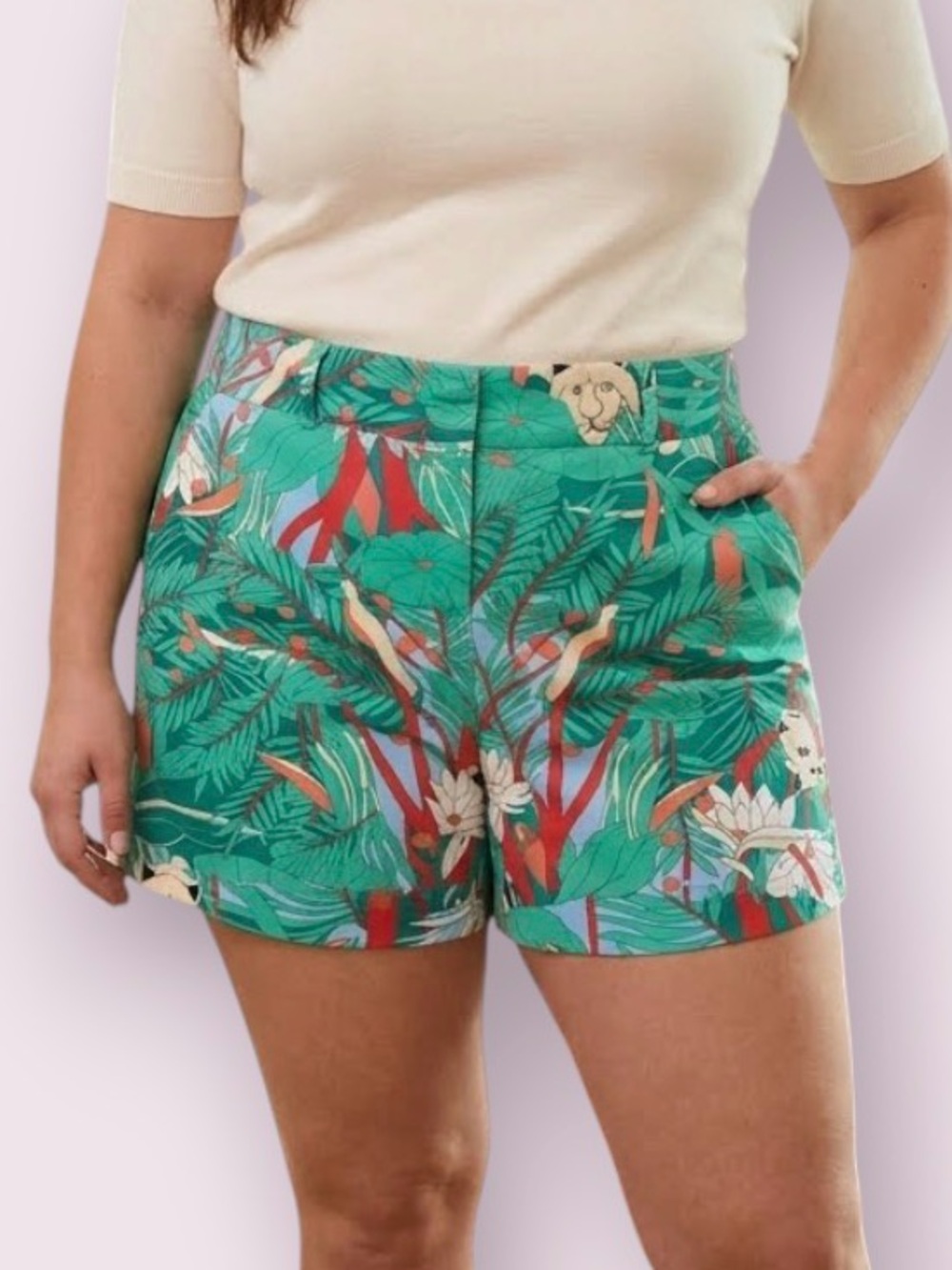 Talbotts Novelty Print Jungle Scene 5” Shorts Size 16